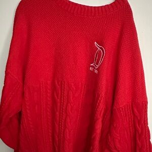 Elegant Red Knit Sweater